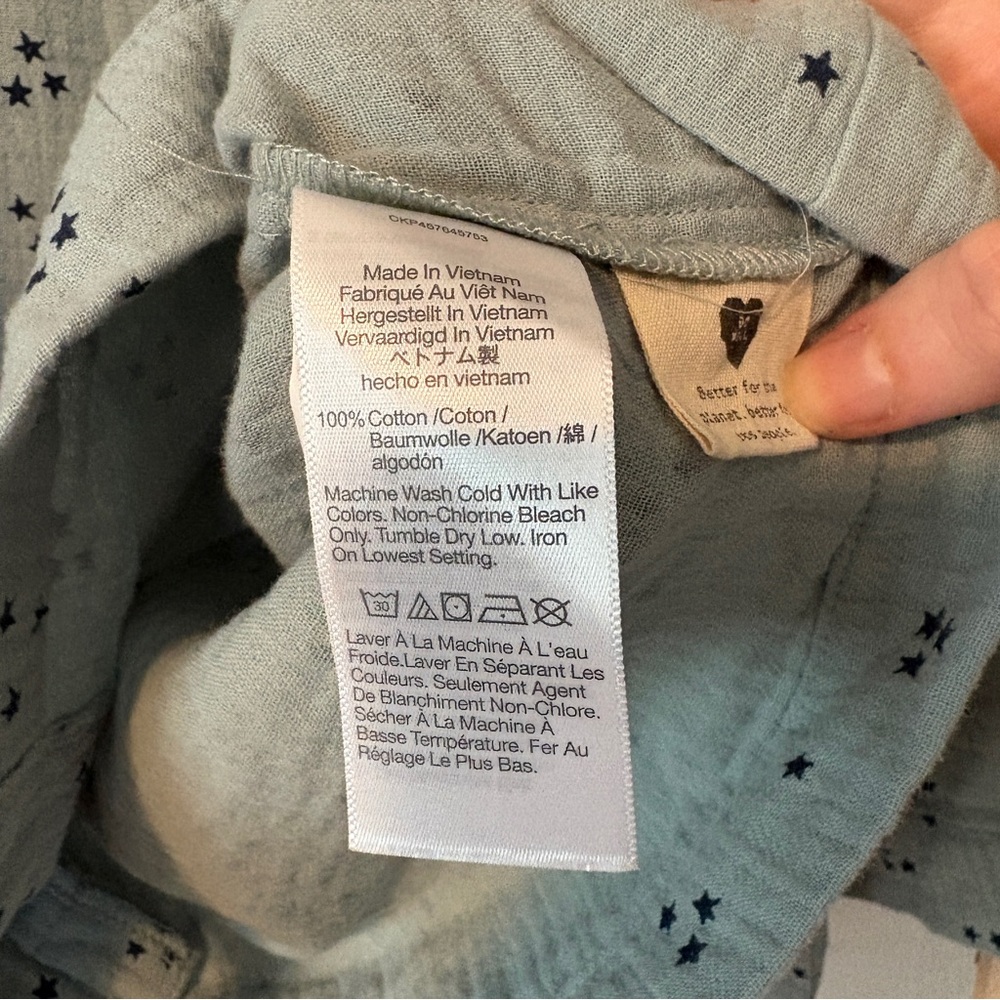 Madewell Lightestspun Pajama Shirt in Night Stars Medium 100% Cotton - Picture 7 of 11